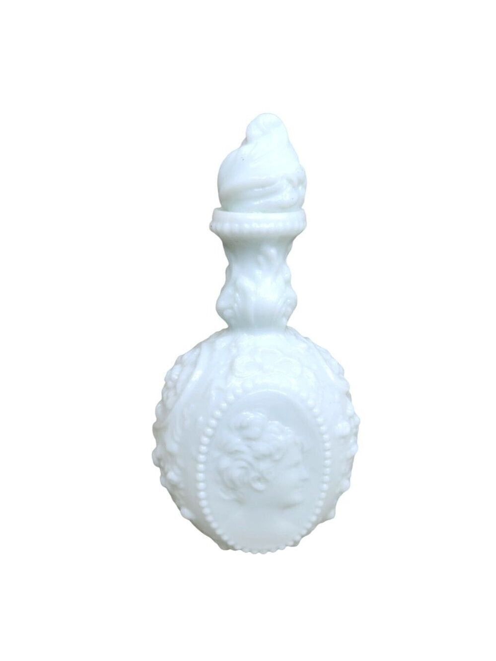 Fostoria Milk Glass "Jenny Lind" Cologne Bottle Circa 1890